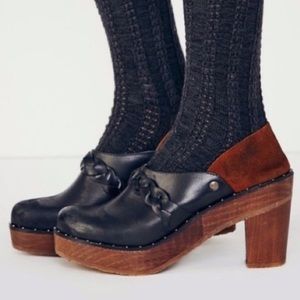 Free People Slip On Clogs  / wood platforms